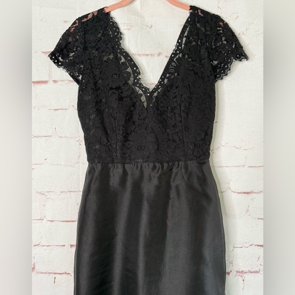 NOIR by Lazaro Black Chantilly Lace Silk Organza Formal Evening Gown Size 12 - Picture 7 of 16